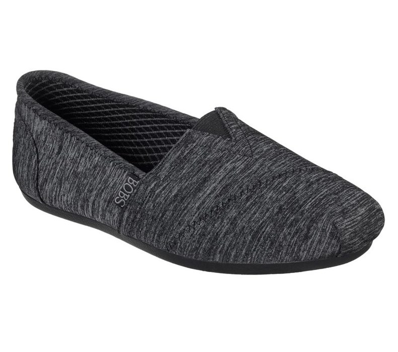 Skechers Bobs Plush - Express Yourself - Womens Flats Shoes Black [AU-CK3855]